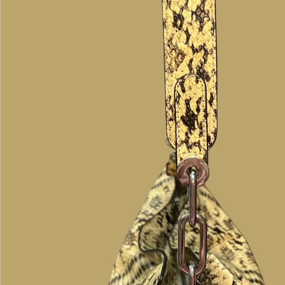 Michael Kors Snake Embossed Leather Hobo Bag - Tan and Black Excellent Condition - Picture 7 of 10